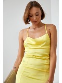 Sensual dress with open back, yellow FG644 - Online store - Boutique